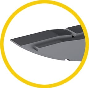 WT series grapple rake tine with weld-on replaceable tooth