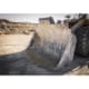 Dymax quarry rock bucket for handling cut stone in a quarry after blocks have been scored and cut