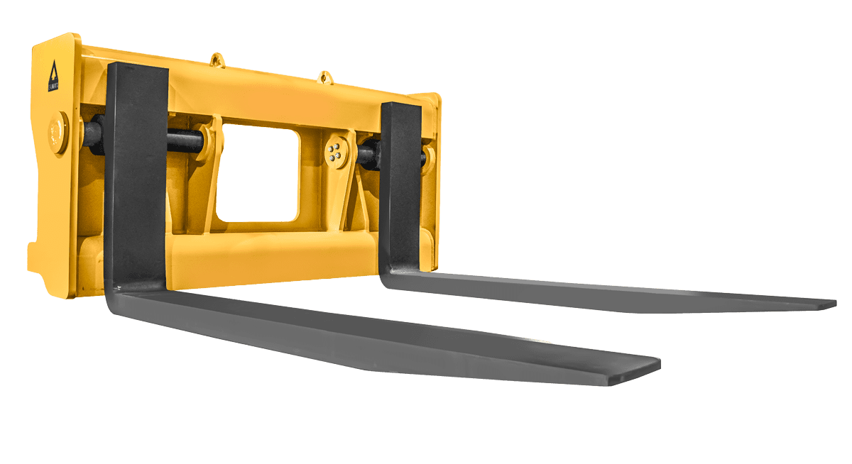 Dymax block handling forks with shaft-mounted tines