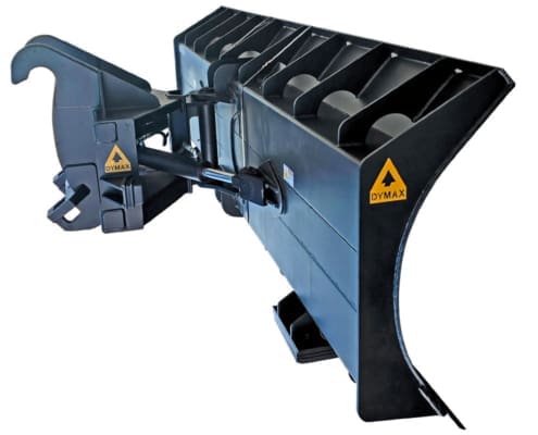 Dymax Snow Plow Blade for Wheel Loaders Dymax hydraulic angling blade wheel loader attachment for plowing snow