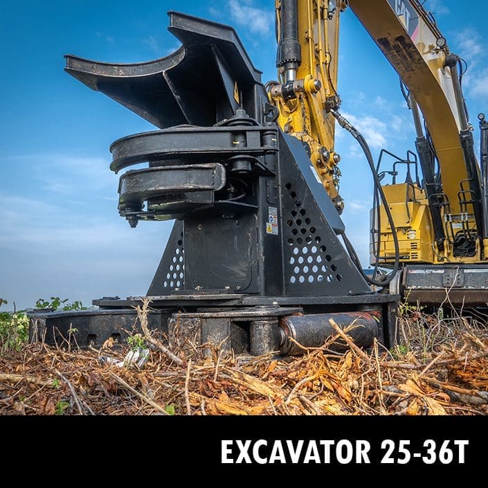 Tree shear models for 25–36 ton excavators